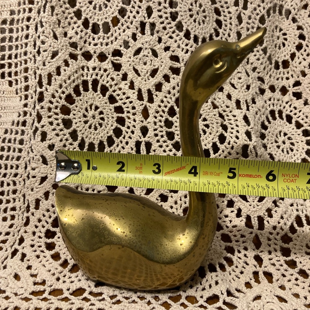 SOLD LCL - Vintage 7 Inch Brass Bird Swan - Picture 11 of 12